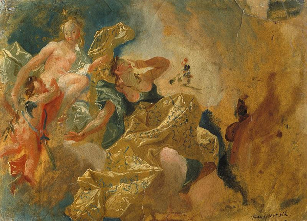 Franz Anton Maulbertsch – Diana a Callisto, revers Dvě bohyně (Ráno a Poledne)