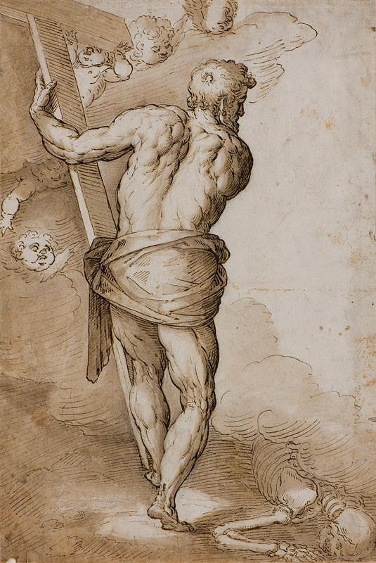 Jacopo Negretti zv. Palma il Giovane - podle – Studie z obrazu Kristus v předpeklí