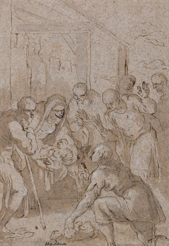 Jacopo Negretti zv. Palma il Giovane - kopista – Klanění pastýřů