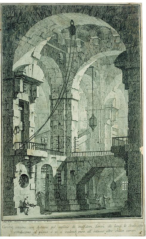 Giovanni Battista Piranesi – Vězení, list z cyklu Carceri d'invenzione, 16