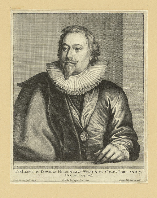 Václav Hollar – Hieronimus Westonis, hrabě z Portlandu, podle Anthonise van Dycka