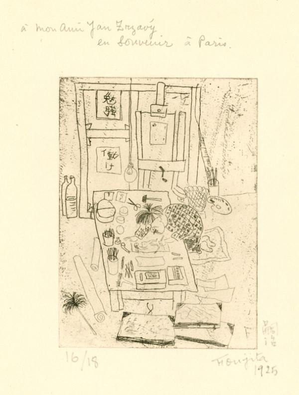 Léonard Tsuguharu Foujita – Umělcův autoportrét v ateliéru