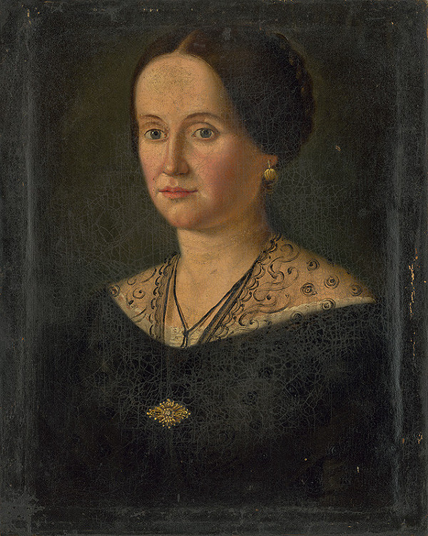 Stredoeurópsky maliar z 2. polovice 19. storočia – Portrét ženy so zlatou brošňou