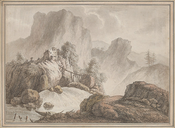 Adam Friedrich Oeser, Jean Baptiste Pillement – Krajina so skalami a vodopádom