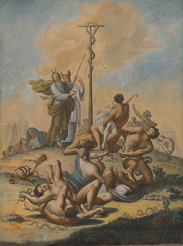 Stredoeurópsky maliar zo 17. storočia – Mojžiš ukazuje mosadzného hada