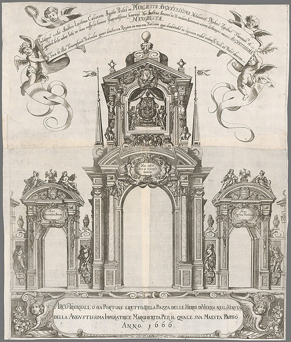 Nemecký autor z 2. polovice 17. storočia – Triumfálny oblúk Margaréty Terézie Habsburskej, nevesty Leopolda I. Habsburského z roku 1666