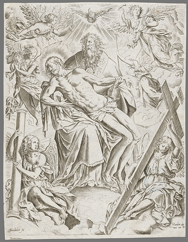 Maarten de Vos st., Jan Sadeler I. – Svätá Trojica ako Stolica milosti