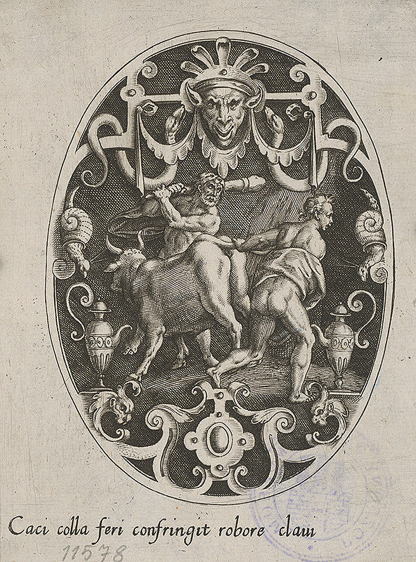 Stredoeurópsky grafik z 18. storočia – Herkules s býkom