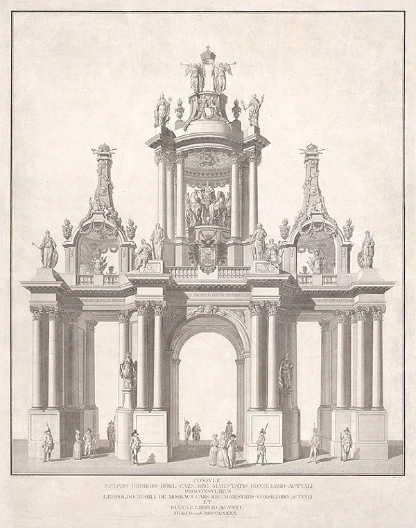 Stredoeurópsky grafik z 18. storočia – Triumfálna brána konzula Jozefa Juraja Hörla