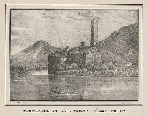 Stredoeurópsky grafik z 19. storočia – Hradná zrúcanina Farkasvölgy