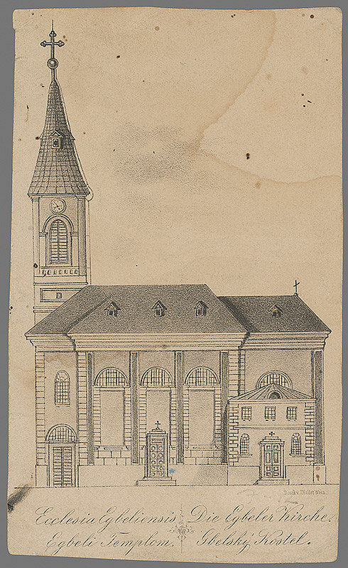 Stredoeurópsky grafik z 19. storočia – Kostol v Gbeloch