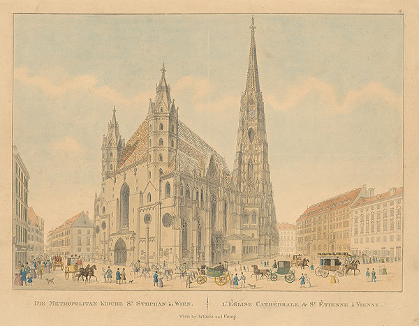 Stredoeurópsky grafik z 1. polovice 19. storočia – Kostol sv.Štefana vo Viedni