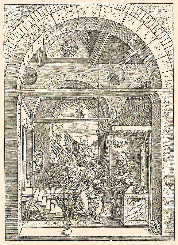 Albrecht Dürer – Svätá rodia s dvoma anjelmi v trojlodí