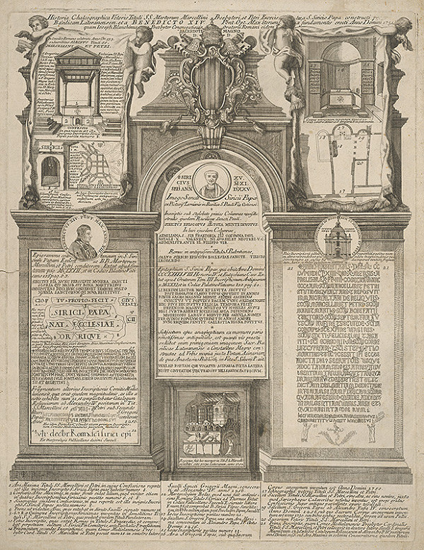 Stredoeurópky grafik z 2. polovice 18. storočia – Pamätný list z príležitosti renovovania Lateránskeho chrámu v r. 1751