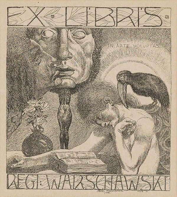 Michel Fingesten – Ex libris Regi.Warschawski