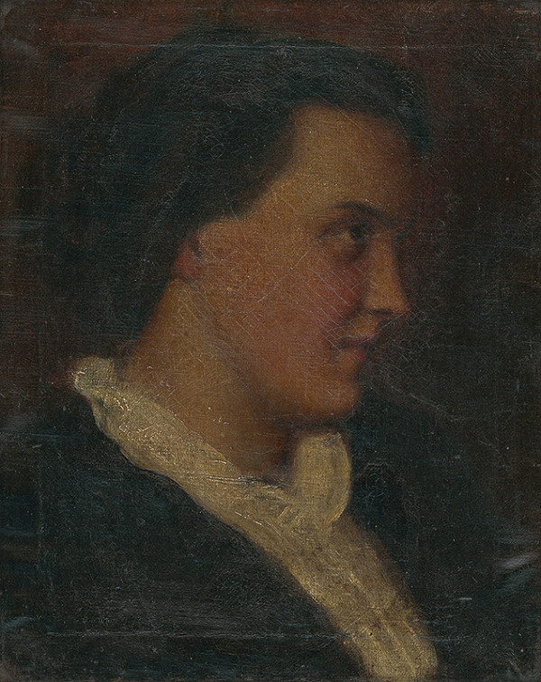 Slovenský maliar z 19. storočia – Portrét ženy z profilu