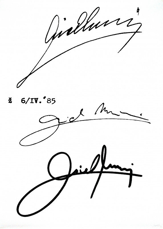 Michal Murin – Podpis Michala Murina, môjho otca z roku 1971 a moje podpisy z rokov 1985 a 1998