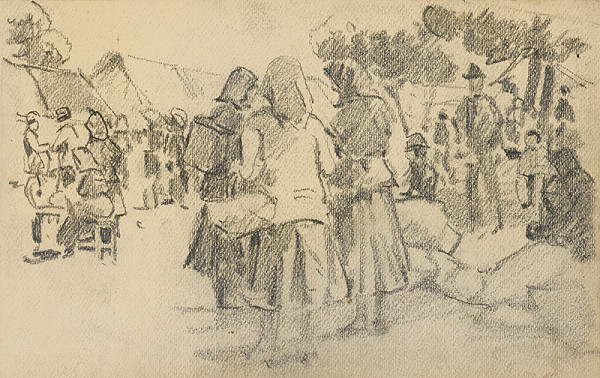 František Gyurkovits – Náčrt z trhu - tri ženy