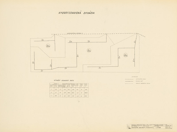 Michal Maximilián Scheer – Obvodné centrum v Nitre - Chrenová 1. Hydrotechnická situácia. M 1:500.