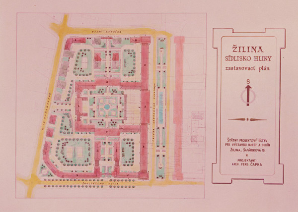 Ferdinand Čapka – Sídlisko Hliny v Žiline. Situácia zastavovacieho plánu.