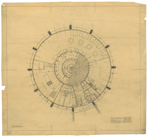 Ferdinand Čapka – Rotunda na Chopku. Pôdorys prízemia.