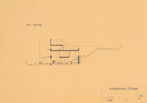 Vojtěch Krch – Výpravňa Štrba. Rez. M 1:200