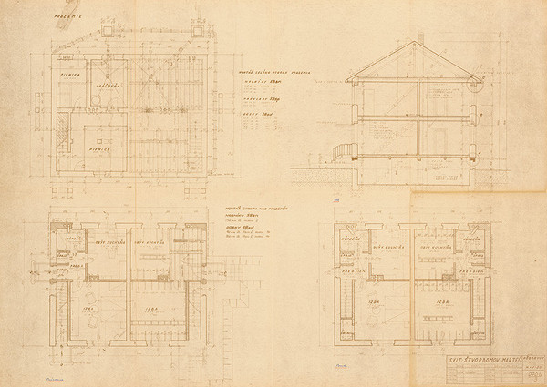Neznámy autor – Svit. Štvordom Martfů. Pôdorysy a rez. M 1:50