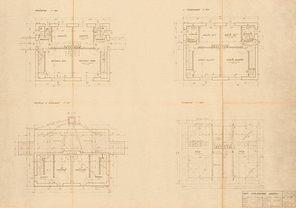 Neznámy autor – Svit - Dvojdom typ „DROFA“. Pôdorysy. M 1:50, M 1:100