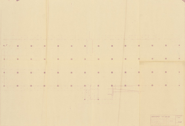 Neznámy autor – Batizovce - Svit -7-poschodový sklad - pôdorys suterénu. M 1:100