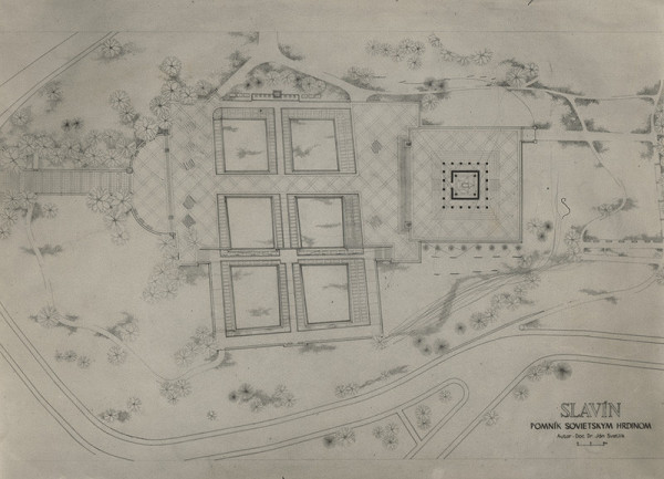 Ján Svetlík – Pamätník Slavín v Bratislave. Situácia.