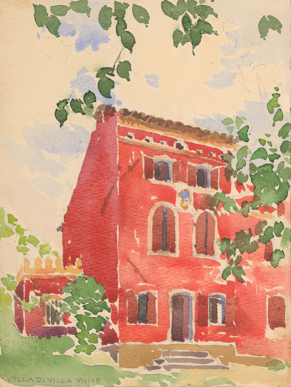 Franz Wimmer – Zo súboru akvarelov z obdobia 1916-1919. Architektúra vily. Nárožie.