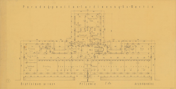 Milan Michal Harminc – Pôrodný pavilón v Martine. Prízemie