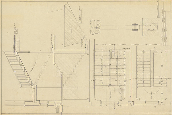 Emil Belluš – NUPOD v Dolnom Kubíne. Schody v administratívnej budove. M 1:20. M 1:1.
