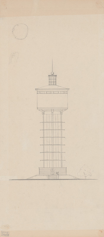 Emil Belluš – Vodovod, vodojem a studňa v Trnave. Rysovacie skice. M 1:200.