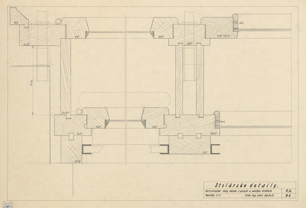 Emil Belluš – Technický dom v Bratislave. Okno.  M 1:1.