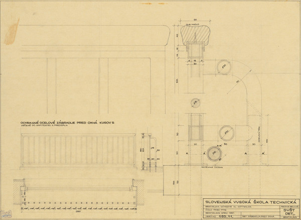 Emil Belluš – Slovenská vysoká škola technická v Bratislave (Fakulta architektúry STU). Zábradlie.