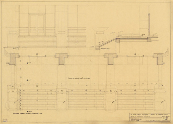 Emil Belluš – Slovenská vysoká škola technická v Bratislave (Fakulta architektúry STU). Predložené schody. M 1:25