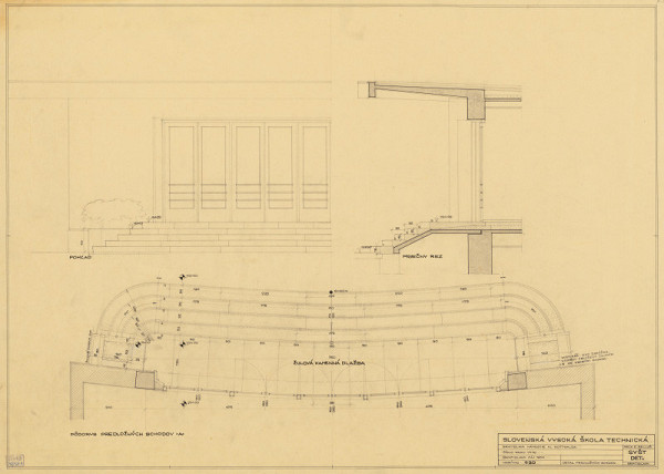 Emil Belluš – Slovenská vysoká škola technická v Bratislave (Fakulta architektúry STU). Detail predložných schodov. M 1:20