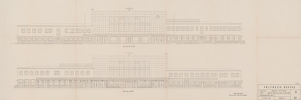 Ján Štefanec – Staničná budova v Banskej Bystrici. Južný a severný pohľad. M 1:100.