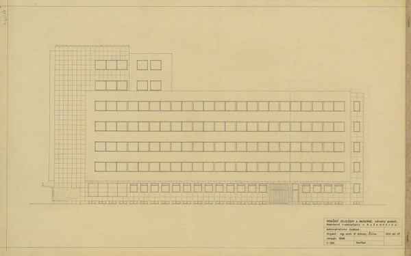 Michal Maximilián Scheer – Administratívna budova, Ružomberok. Pohľad. M 1:100