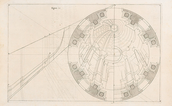 Andrea Pozzo, Giacomo Böemo Komarek – Fig.51. - Kupola budovy Collége Romain s predpismi prvého zväzku