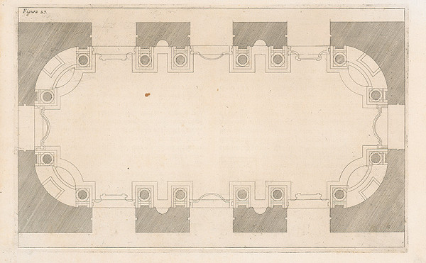 Andrea Pozzo, Giacomo Böemo Komarek – Fig.57. - Architektonický projekt pre podlhovastý strop