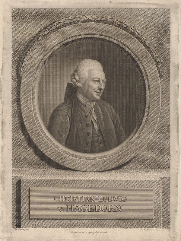 Johann Friedrich Bause, Anton Graff – Portrét Christiana Ludviga von Hagedorna