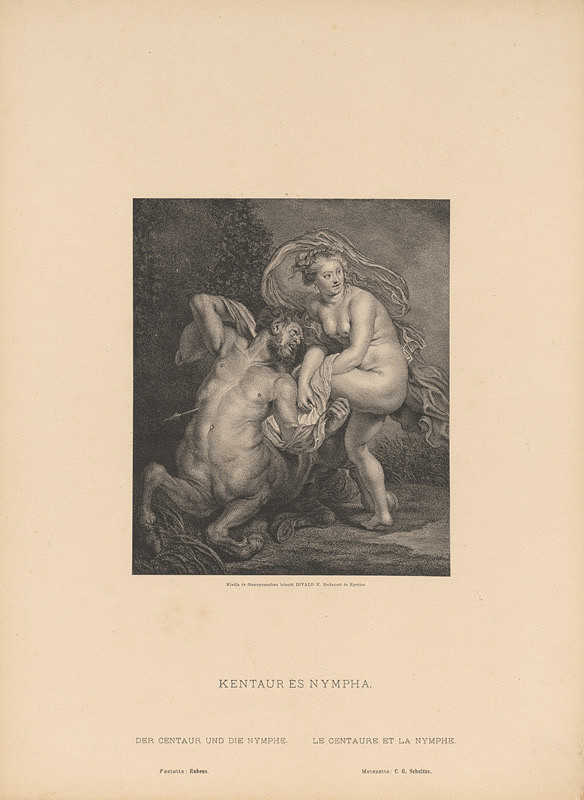 Karol Divald – Peter Paul Rubens - C. G. Schultze: Kentaur a nymfa