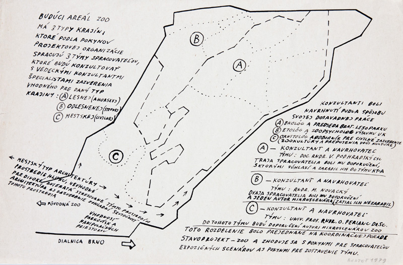 Peter Bartoš – Koncept prostredia budúceho prostredia pavilónov ZOO, po 1985, Slovenská národná galéria 
