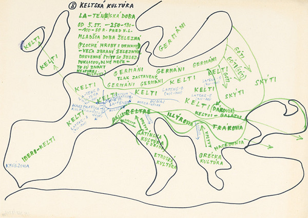 Július Koller – Archív JK/Keltská kultúra (mapa 8)