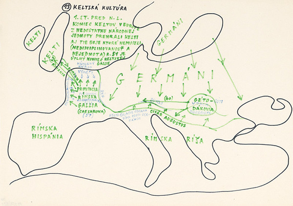 Július Koller – Archív JK/Keltská kultúra (mapa 13)