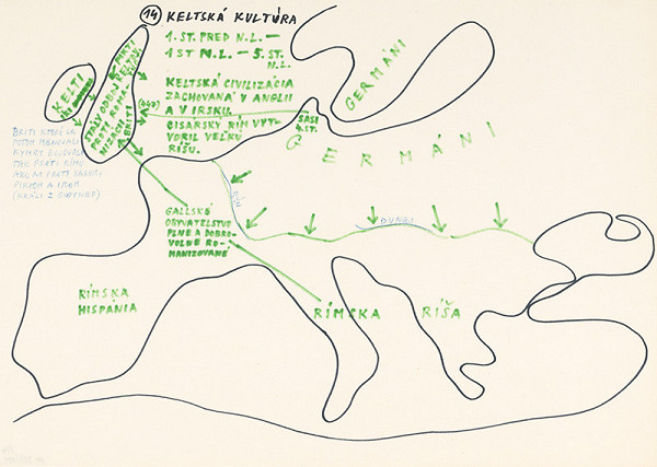 Július Koller – Archív JK/Keltská kultúra (mapa 14)