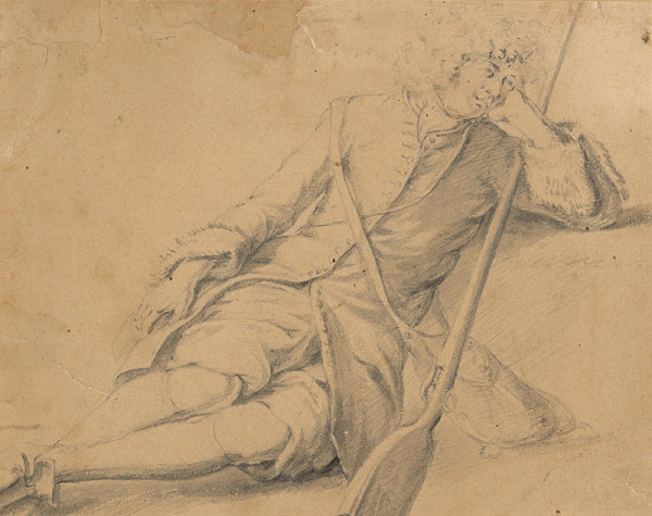 Francúzsky maliar z 1. polovice 18. storočia – Odpočívajúci vojak