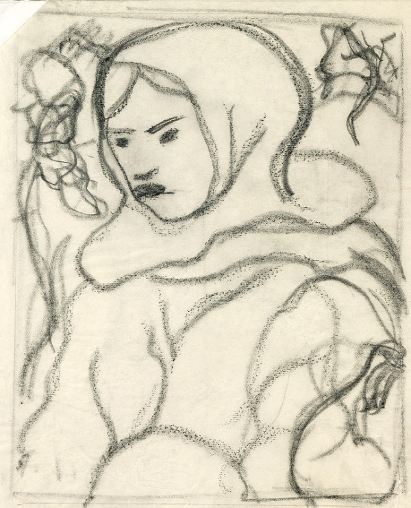 Zolo Palugyay – Study of a Bust of a Woman in a Folk Costume